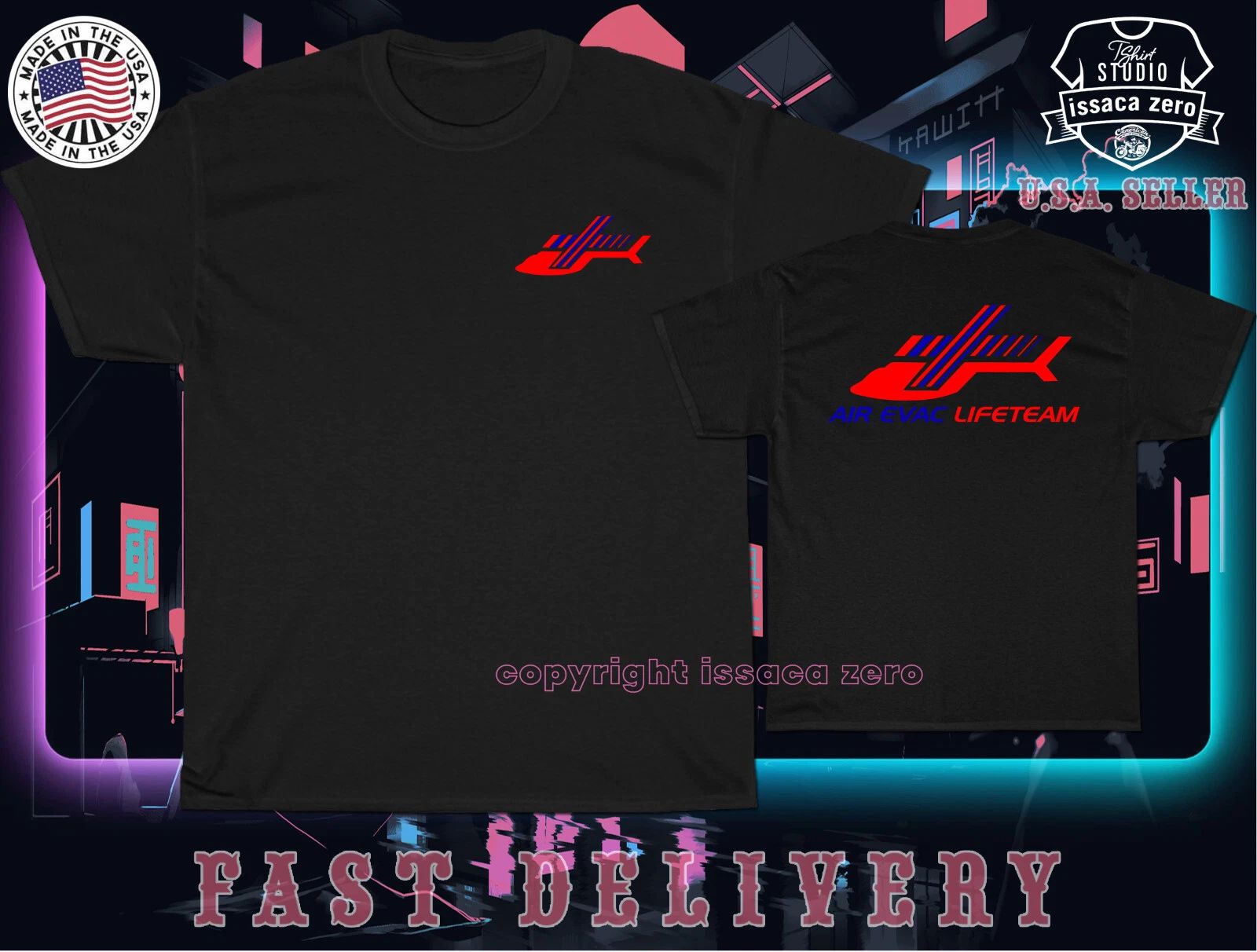 New Air Evac Lifeteam Logo Men's T-Shirt American T-Shirt Size S-5XL