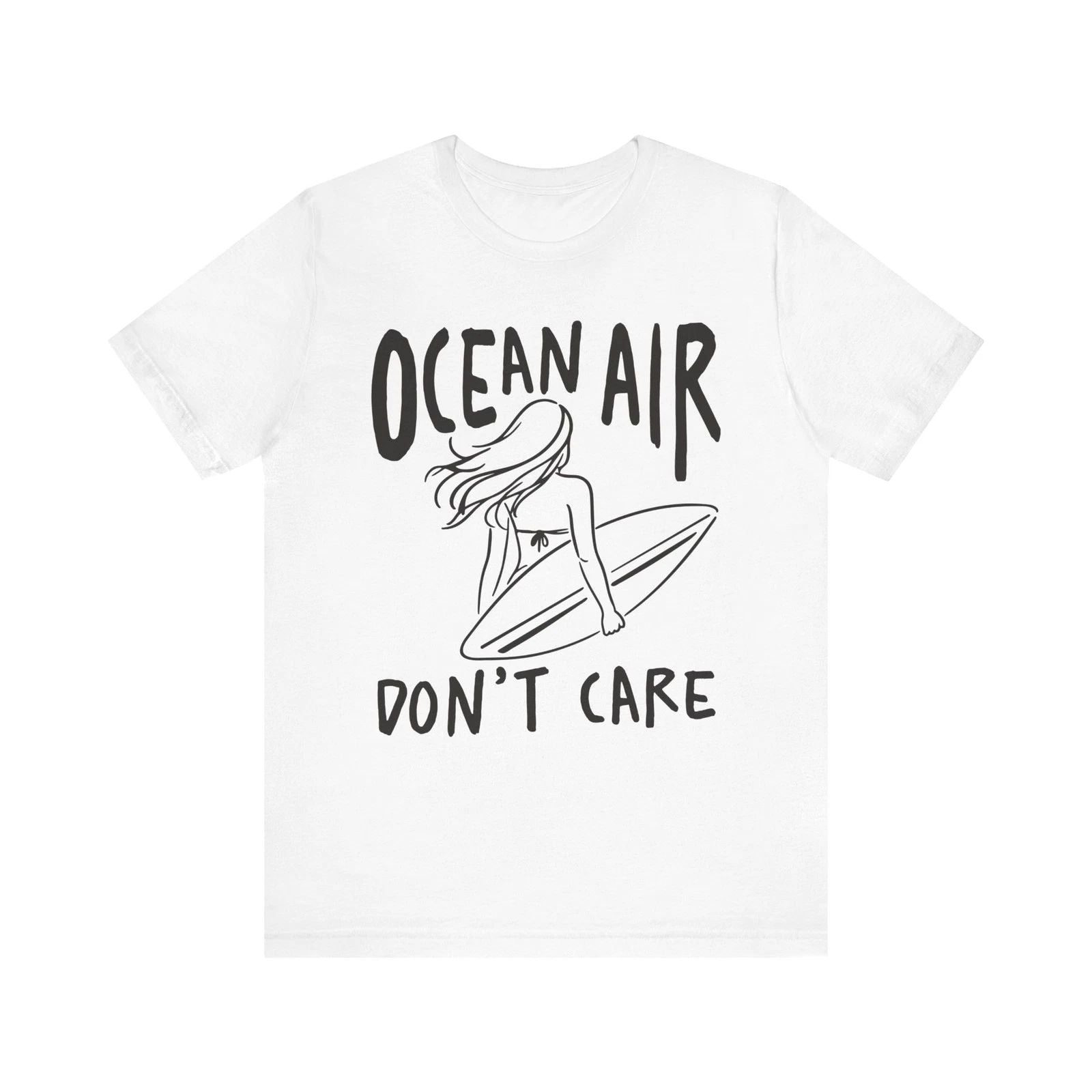 Ocean Air Don't Care tee | Surfer Girl Surfing Lovers Gift Surfer Beach T-Shirt