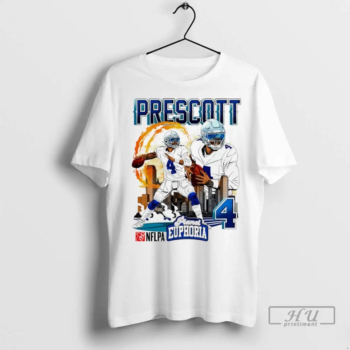 Officials Dak Prescott 4 Dallas Cowboys Football Comic T Shirts