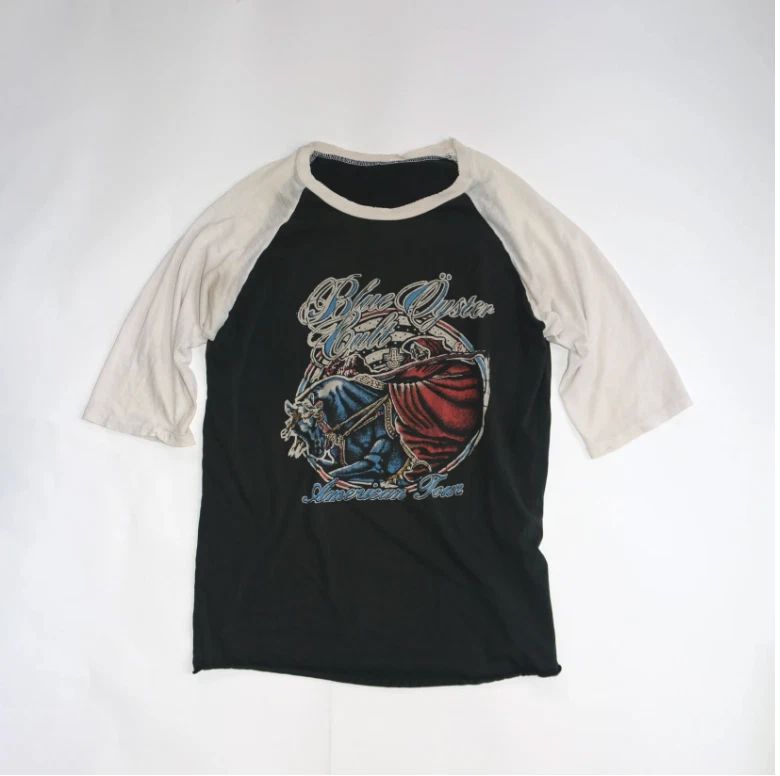 80s vintage PAPER THIN blue oyster cult and rainbow tour raglan rare