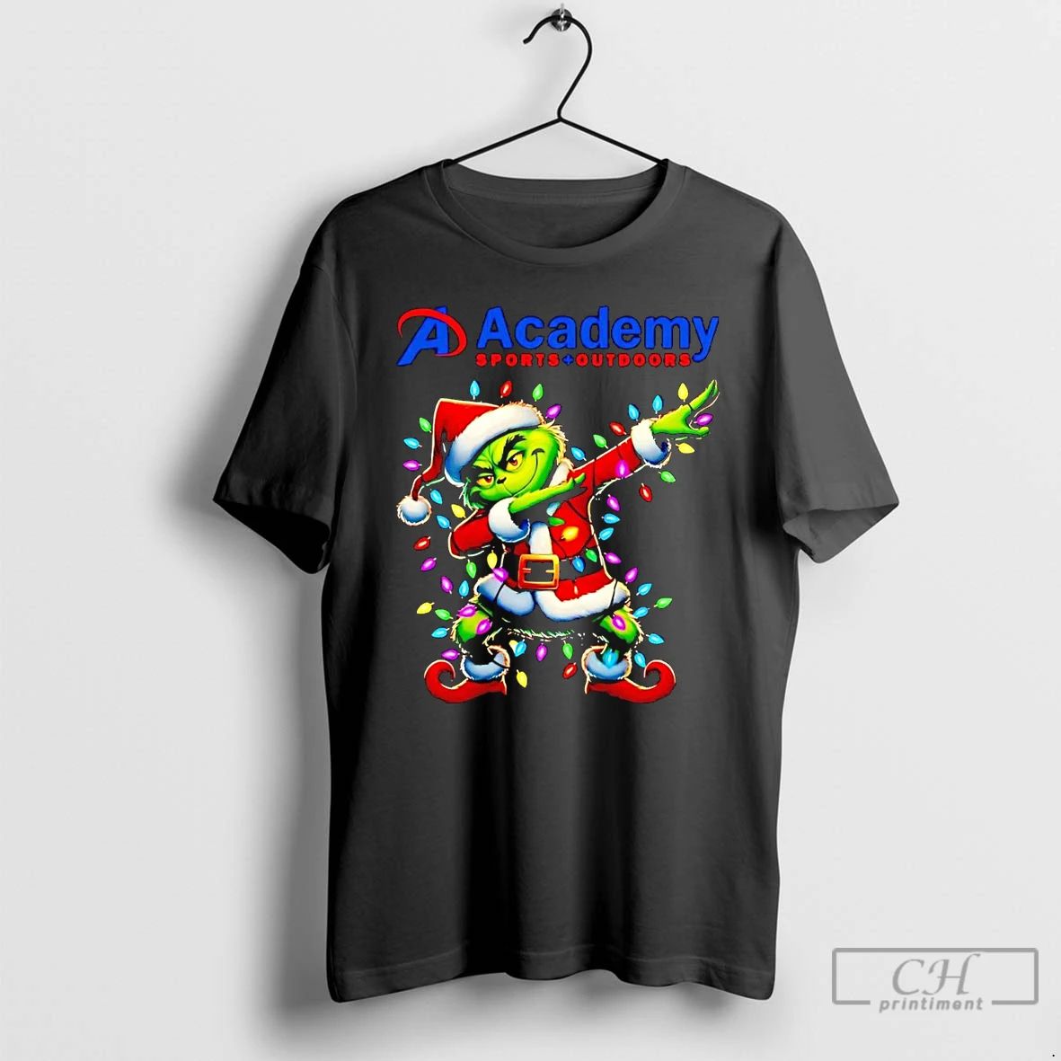 Classic Santa Grinch Dabbing Academy Christmas Light T Shirts