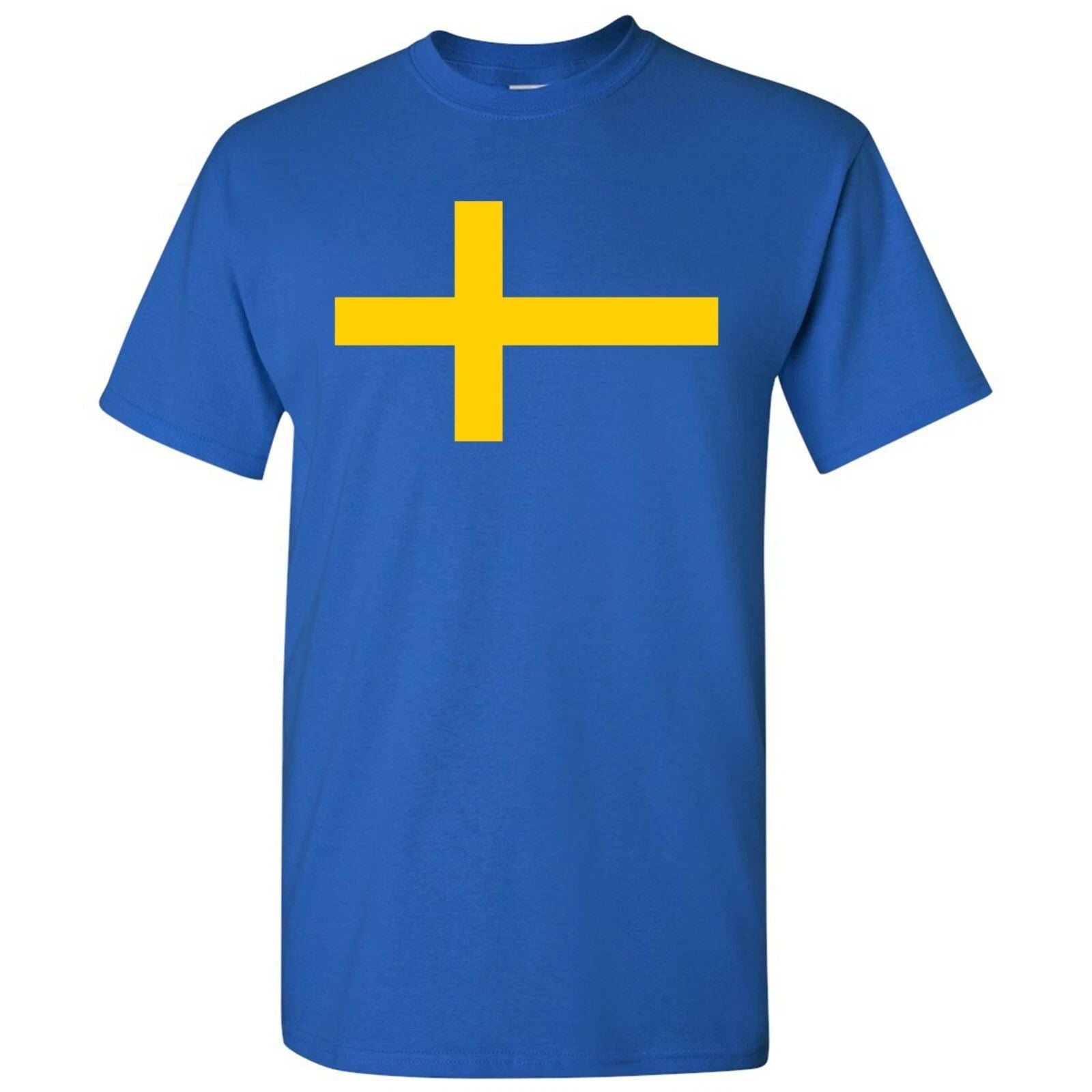 Sweden European Flag Basic Cotton T-Shirt - Royal