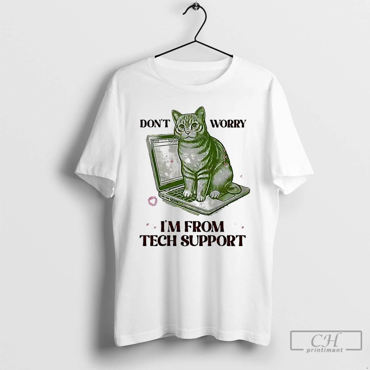 Premium Dont Worry Im From Tech Support Cat Laptop T Shirts