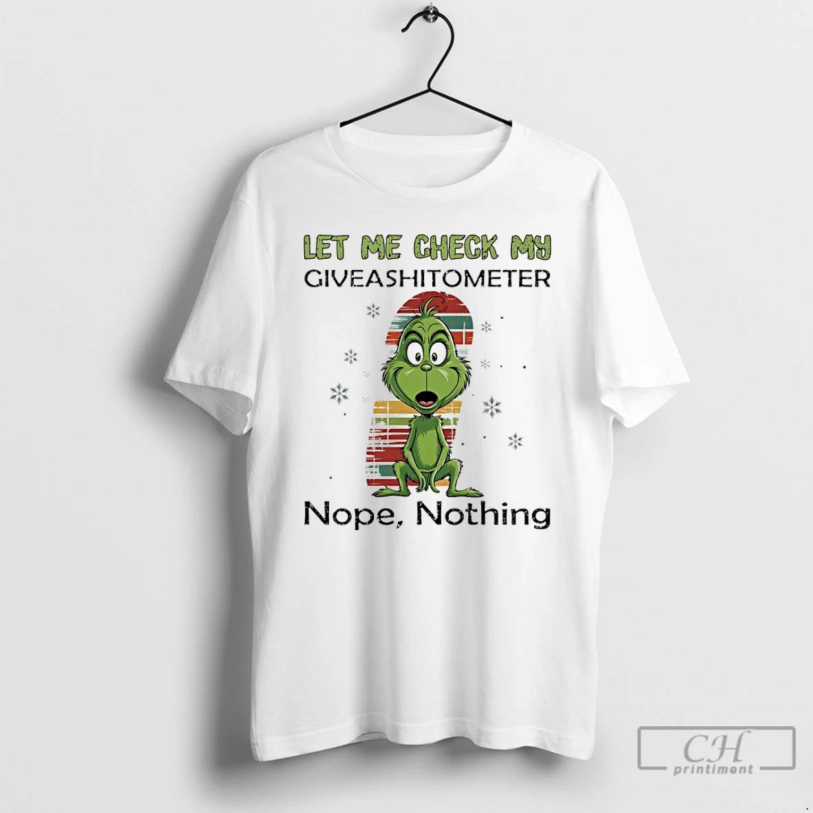 Classic Grinch Let Me Check My Giveashitometer Nope Nothing T Shirts