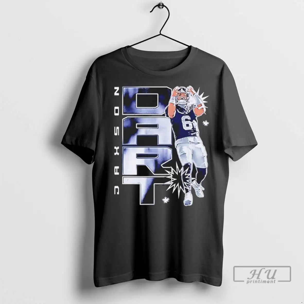 Officials Jaxson Dart New York Giants Vertical Name Vintage T Shirts