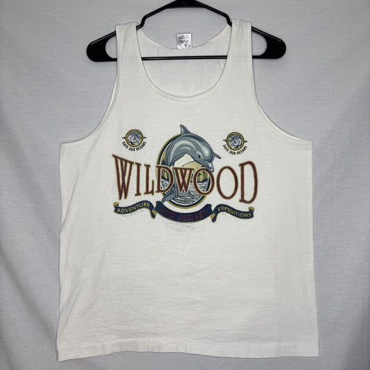 Vintage 90s Fruit of The Loom Wildwood Dolphin Tank Top Sz L Made in USA