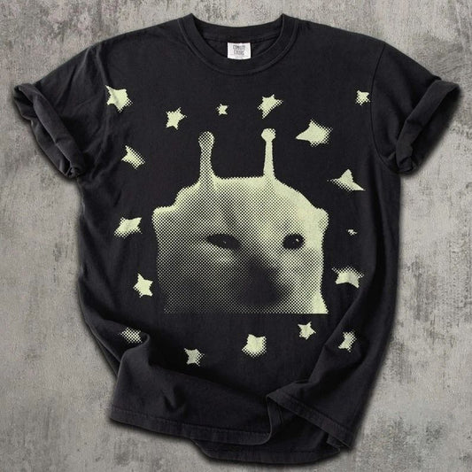 Y2K Alien Cat Meme Shirt Weirdcore Funny Kitten Retro Graphic Tee