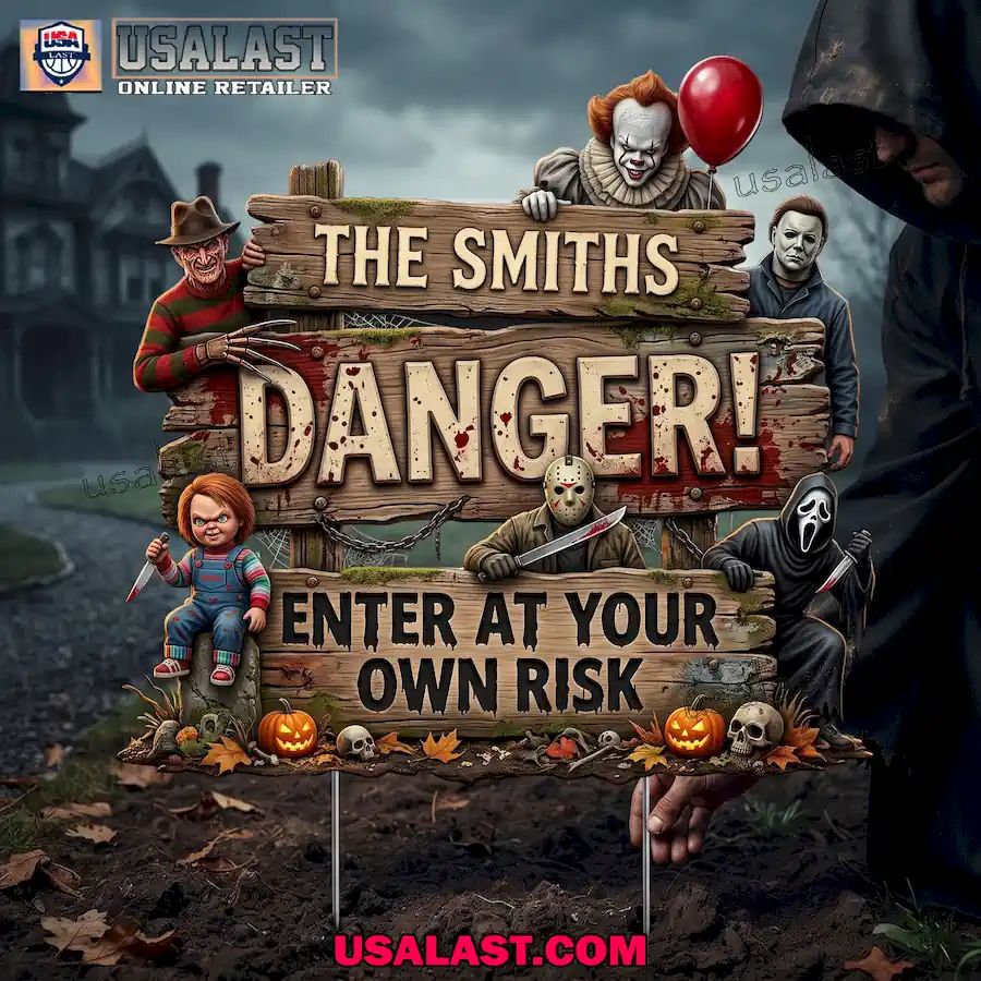 Halloween 2026 Personalized Family Danger Zone Custom Yard Sign