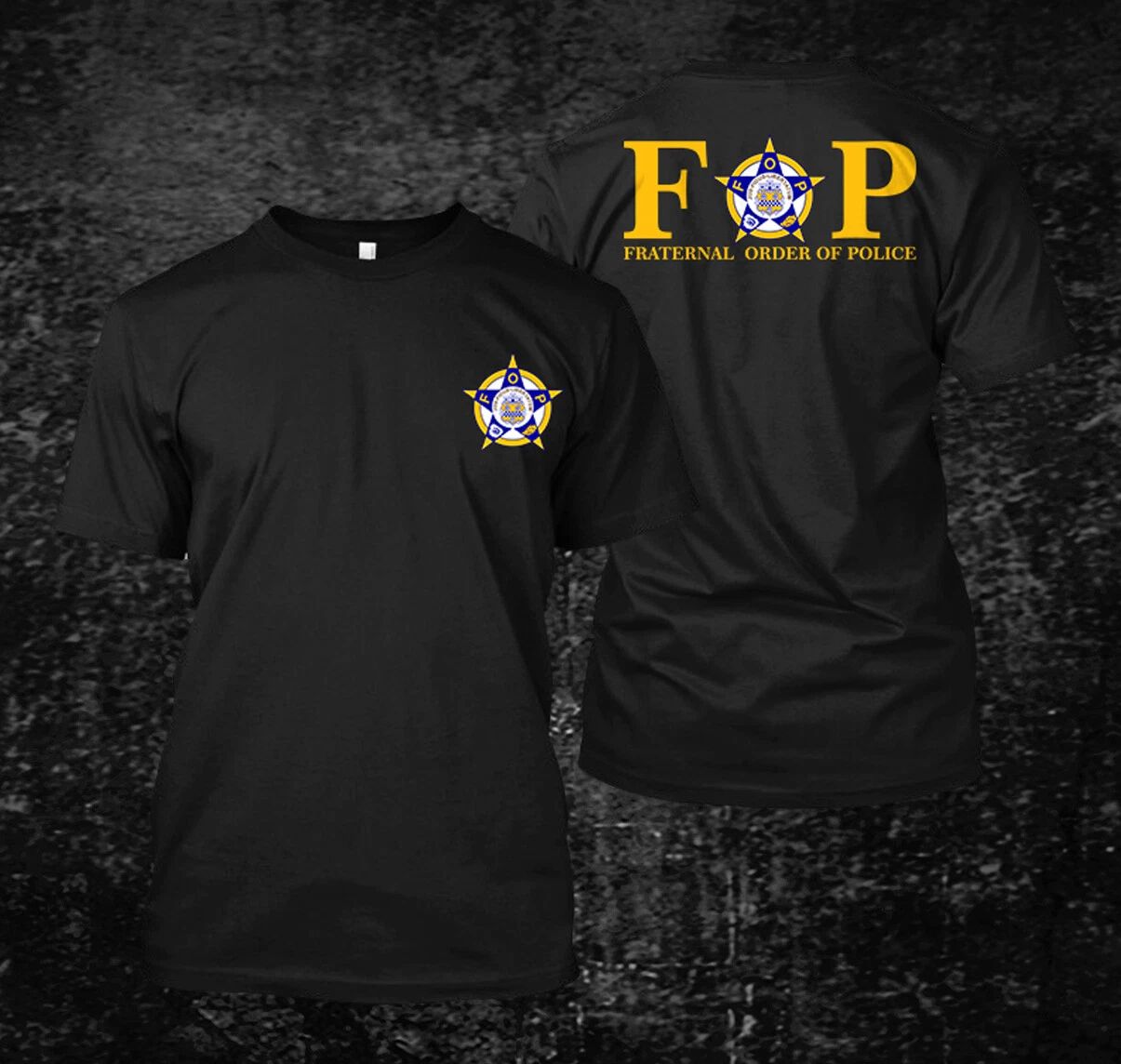 Flaternal Order of Police logo -  custom front and back t-shirt tee