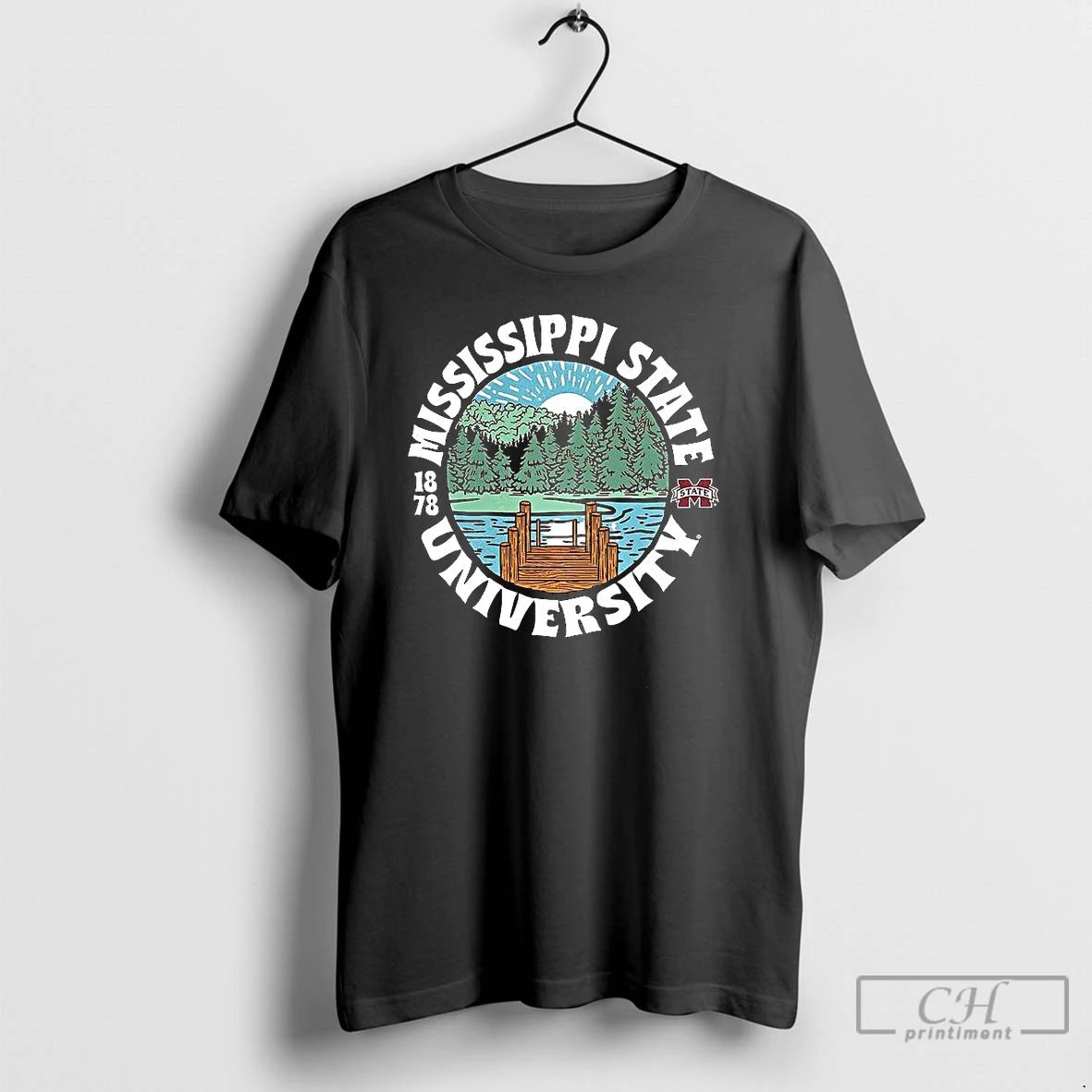 Classic Mississippi State Bulldogs Football Mississippi State University Est 1878 Landscape Logo T Shirts