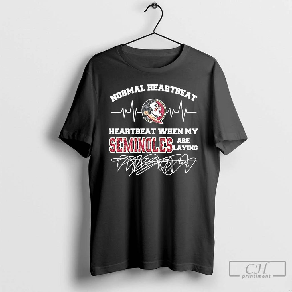 Classic Normal Heartbeat Heartbeat When My Florida State Seminoles Are Playing T Shirts