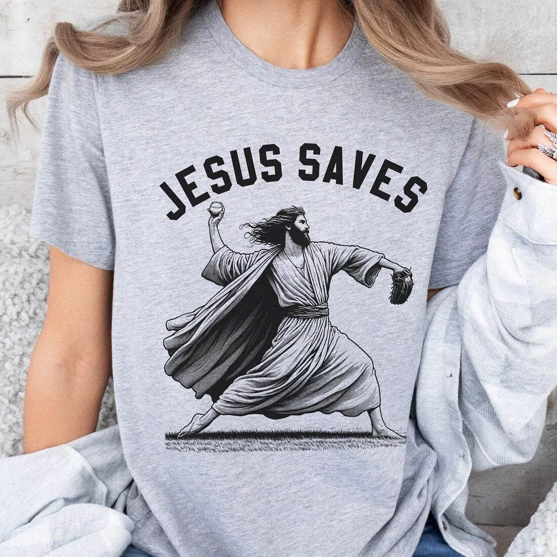 SALE! Jesus Saves Baseball T-Shirt, Christian Easter Shirt