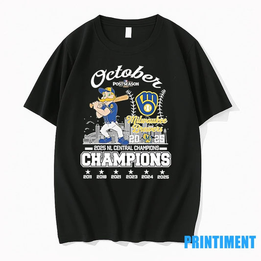 October Postseason Milwaukee Brewers Mascot 2025 Nl Central Division Champions Tshirts Sweater