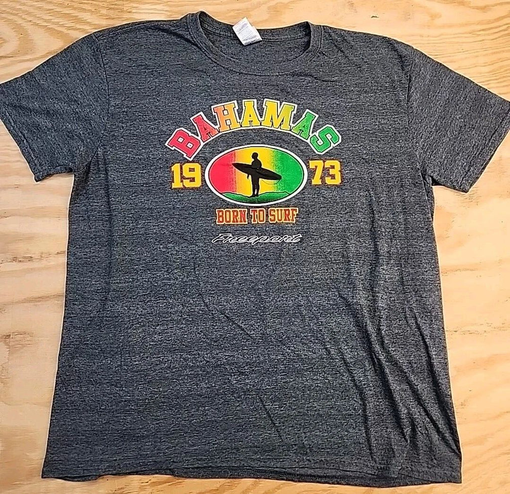 Bahamas Surf Graphics Dark Gray Cotton T-shirt Mens XL
