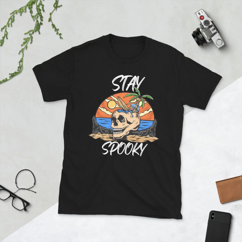 HALLOWEEN STAY SPOOLY SURF ISLAND T-SHIRT