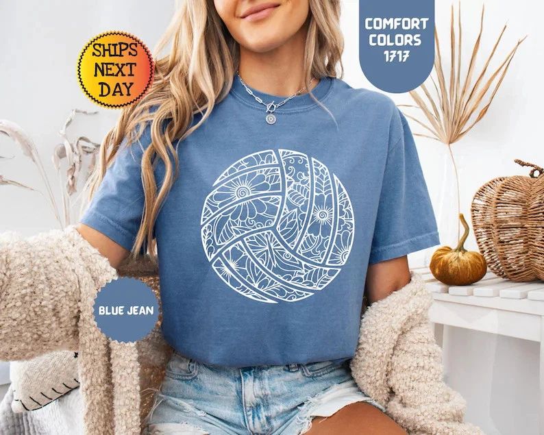 Floral Volleyball Comfort Tee Sport Aesthetic Shirt