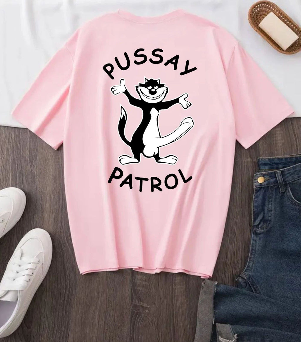 Pussay Patrol T-Shirt Funny Pussy Stag Do Party Holiday Pink Mens Gift Top Tee