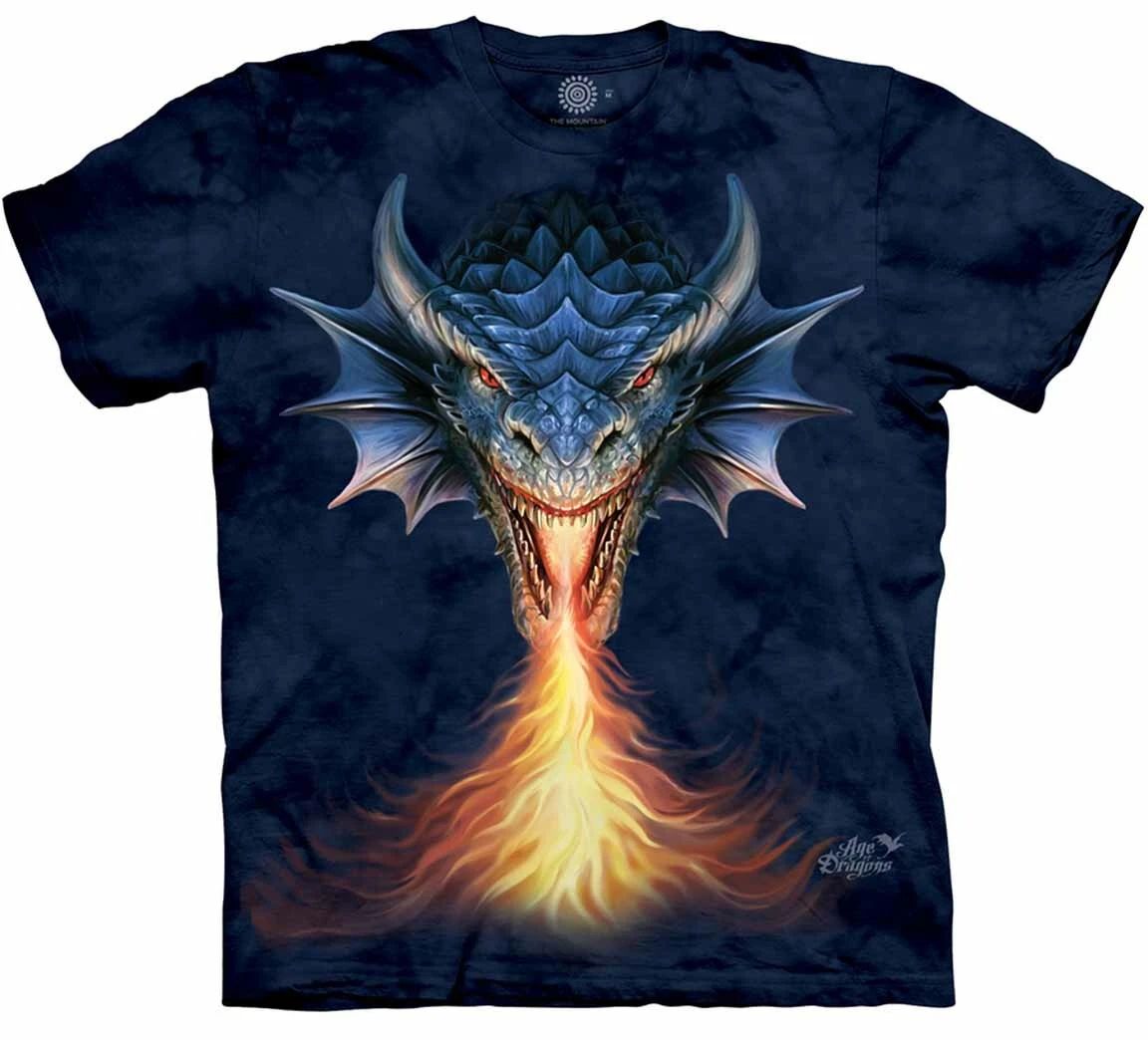 The Mountain "Fire Breather" Dragon T-Shirt Multiple Size, Pre-Shrunk Cotton New