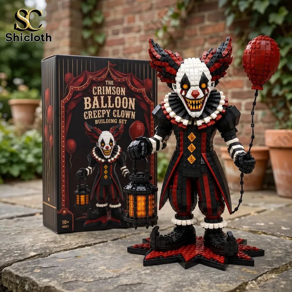 The Crimson Balloon Creepy Clown Building Set