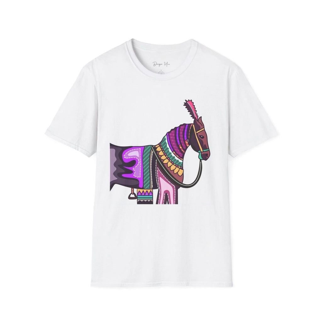 Colorful Decorative Donkey T-Shirt | Boho Folk Art Animal Tee