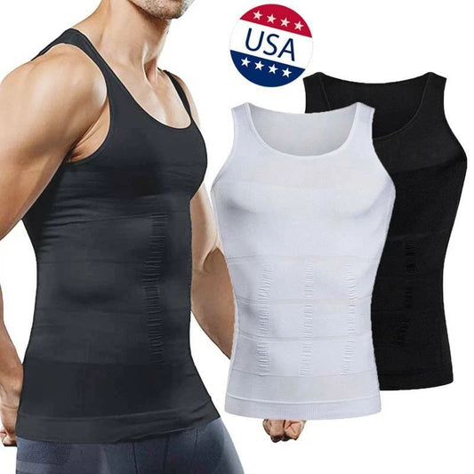 Men's Slimming Vest Body Shaper Abs Abdomen Compression Shirt Workout Tank Tops