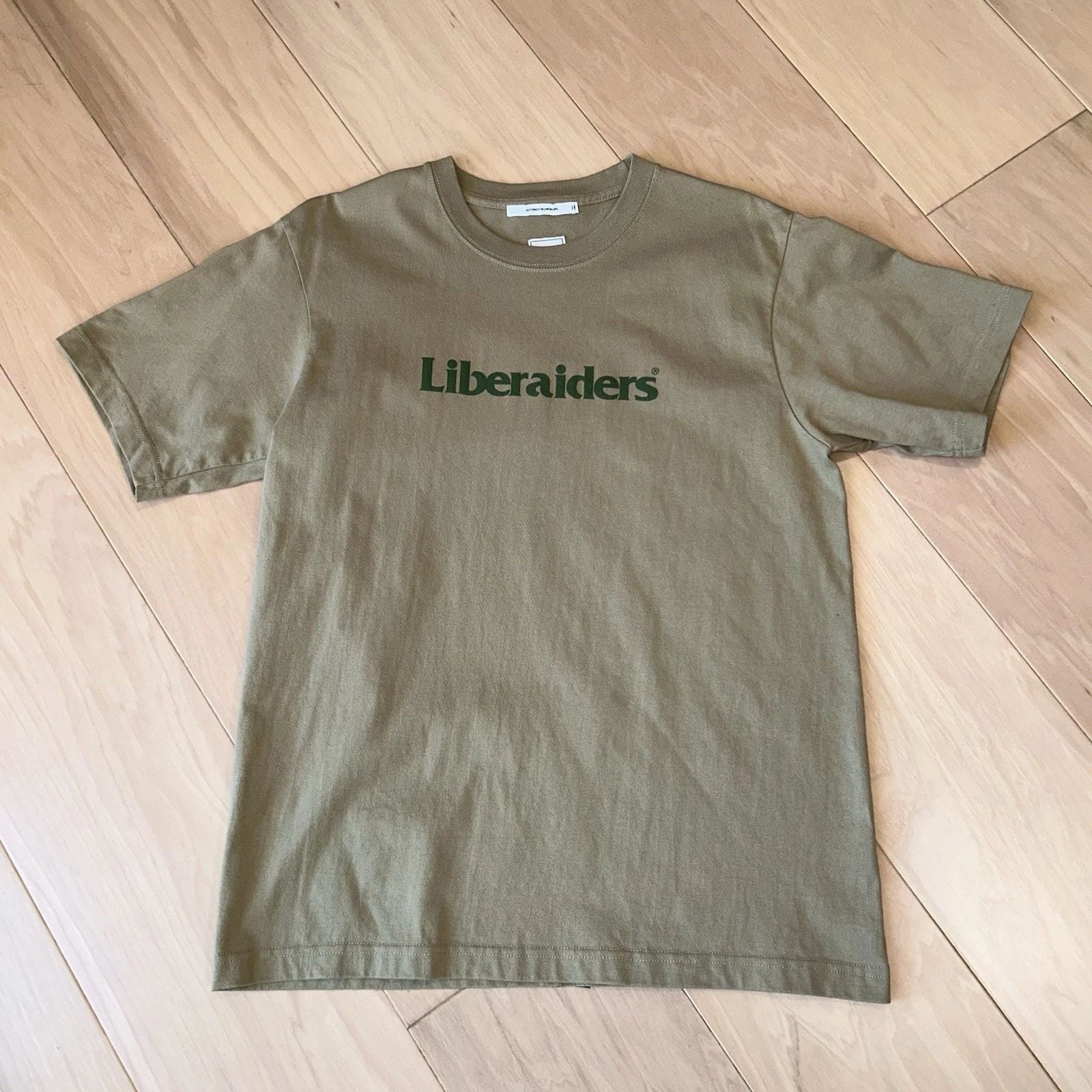 Liberaiders Logo Tee Tan T-Shirt Short Sleeve *Stain Size Small