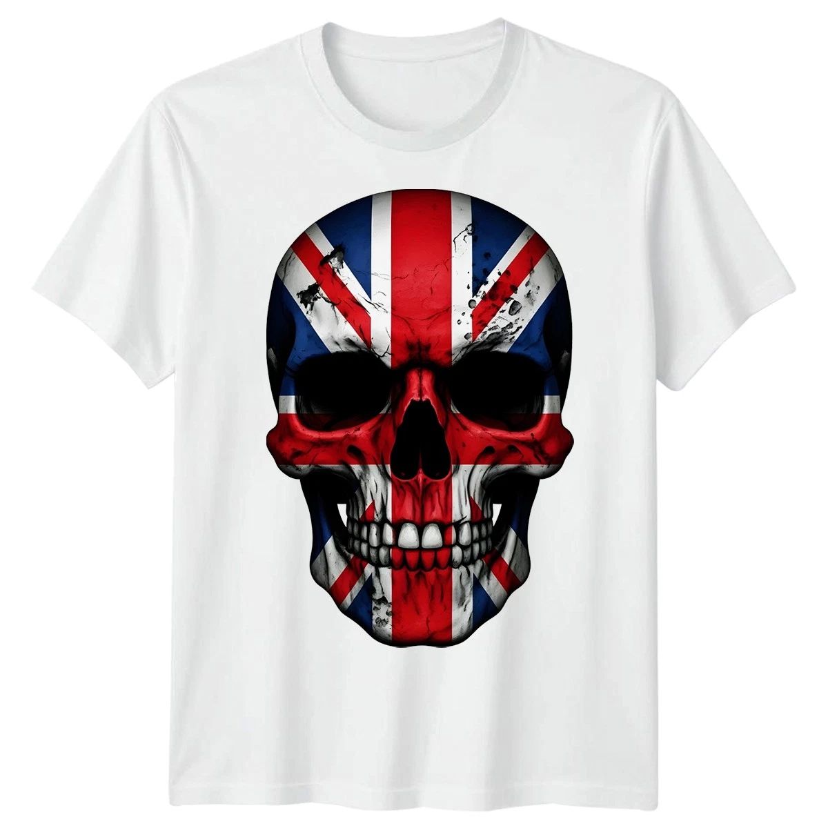 British Flag Skull England UK Union Jack London Football Cool Gift Tee T Shirt