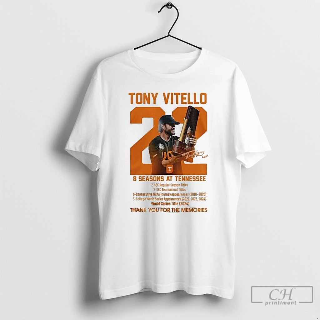 Classic Tennessee Volunteers Thank You Coach Vitello 8 Season At Tennessee T Shirts