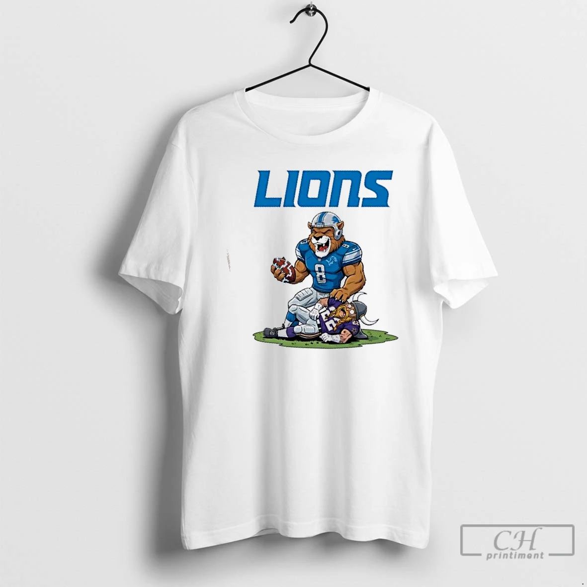 Classic Battle Mascots Detroit Lions Beat Minnesota Vikings T Shirts