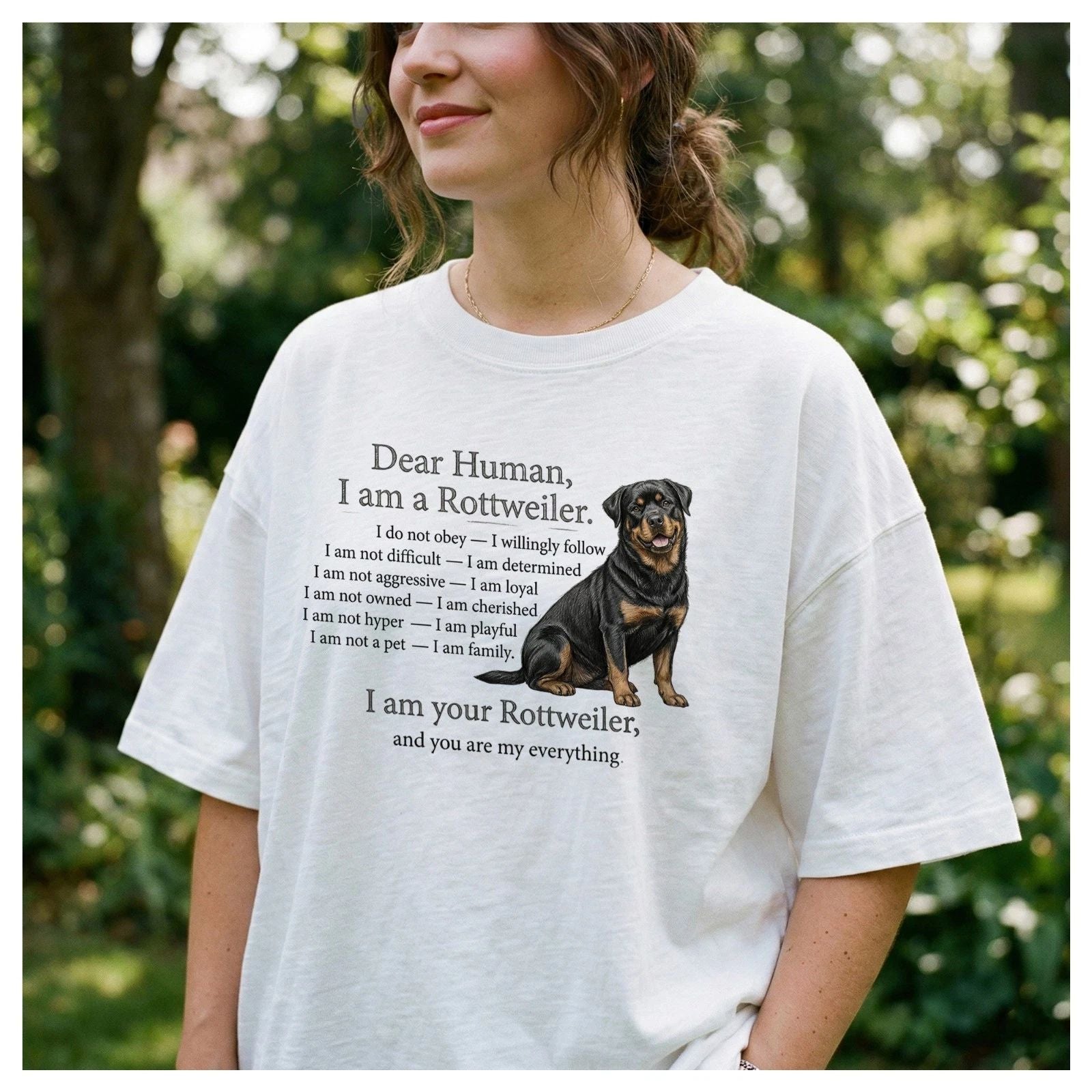Dear Human I Am a Rottweiler Dog Lover Shirt Cute Rottie Owner Tee