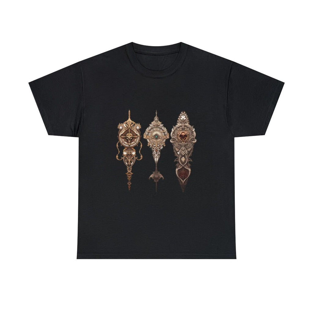 Fantasy Tribal Norse Pendants Ornaments Illustration, Heavy Cotton Tee