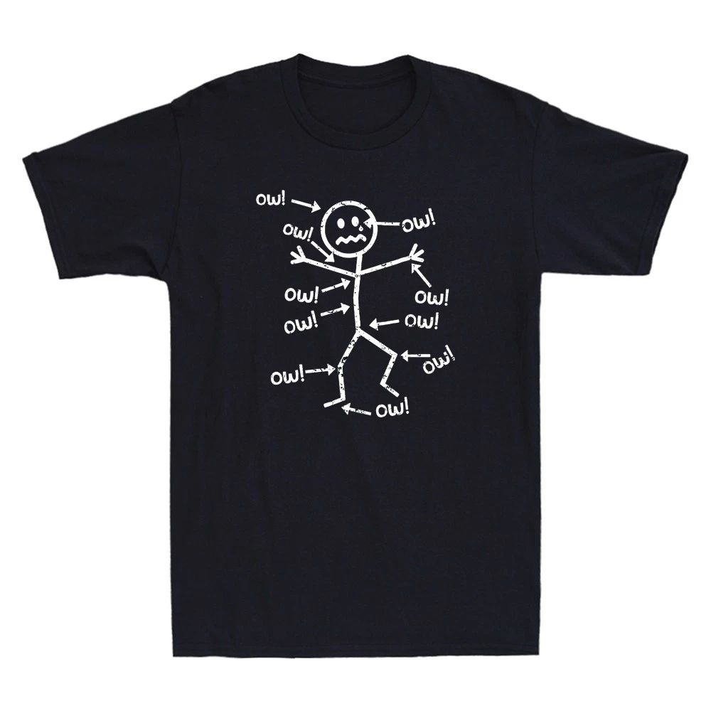 Ow Ow Ow Funny Chronic Pain Scream Character Graphic Men's Short Sleeve T-Shirt