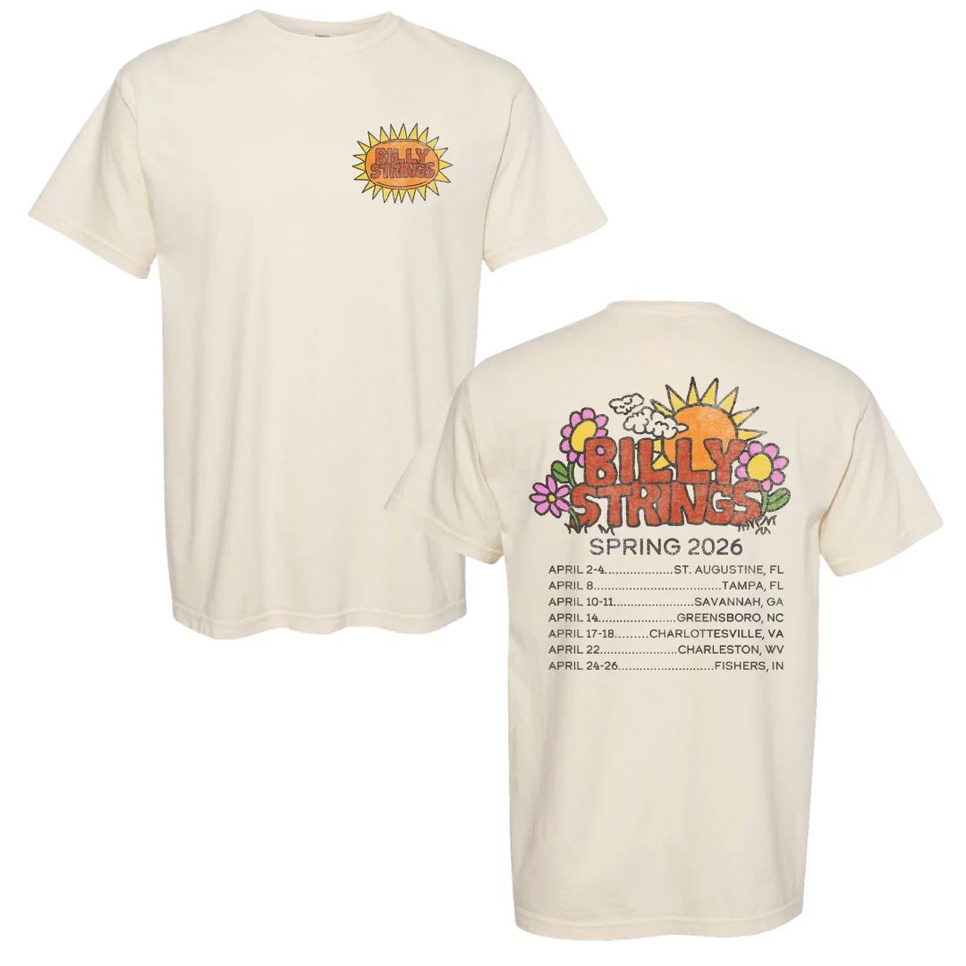 Billy Strings Spring 2026 Tour Sunshine Tee With Dates T-Shirt