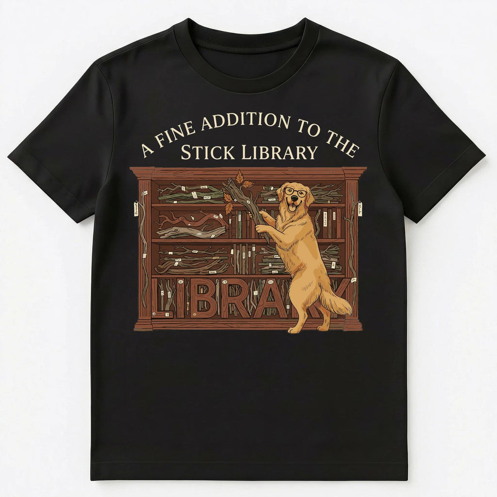 Dog Lover Golden Retriever Stick Librarian Dog Parent Unisex T-Shirt