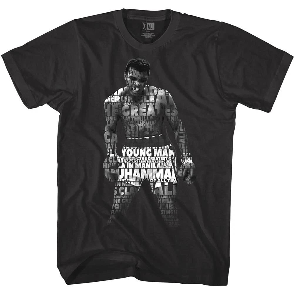 Muhammad Ali Quotes Hologram Men's T Shirt Boxing Greatest Cassius Clay Black