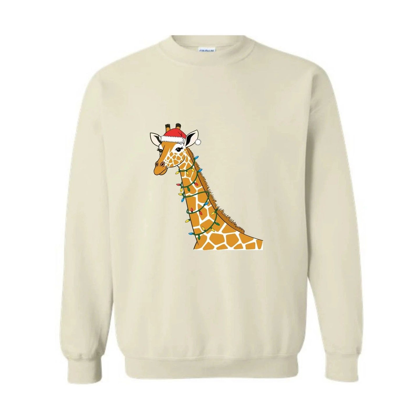 Giraffe Christmas Sweatshirt, Family Christmas Sweat, Christmas Lights Hoodie, C