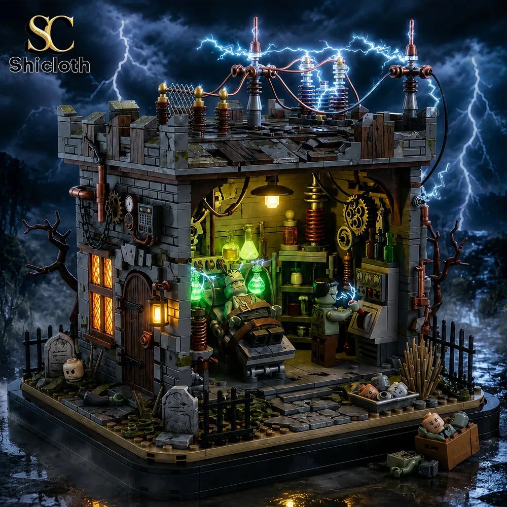 Frankenstein Midnight Monster Laboratory Building Brick Set