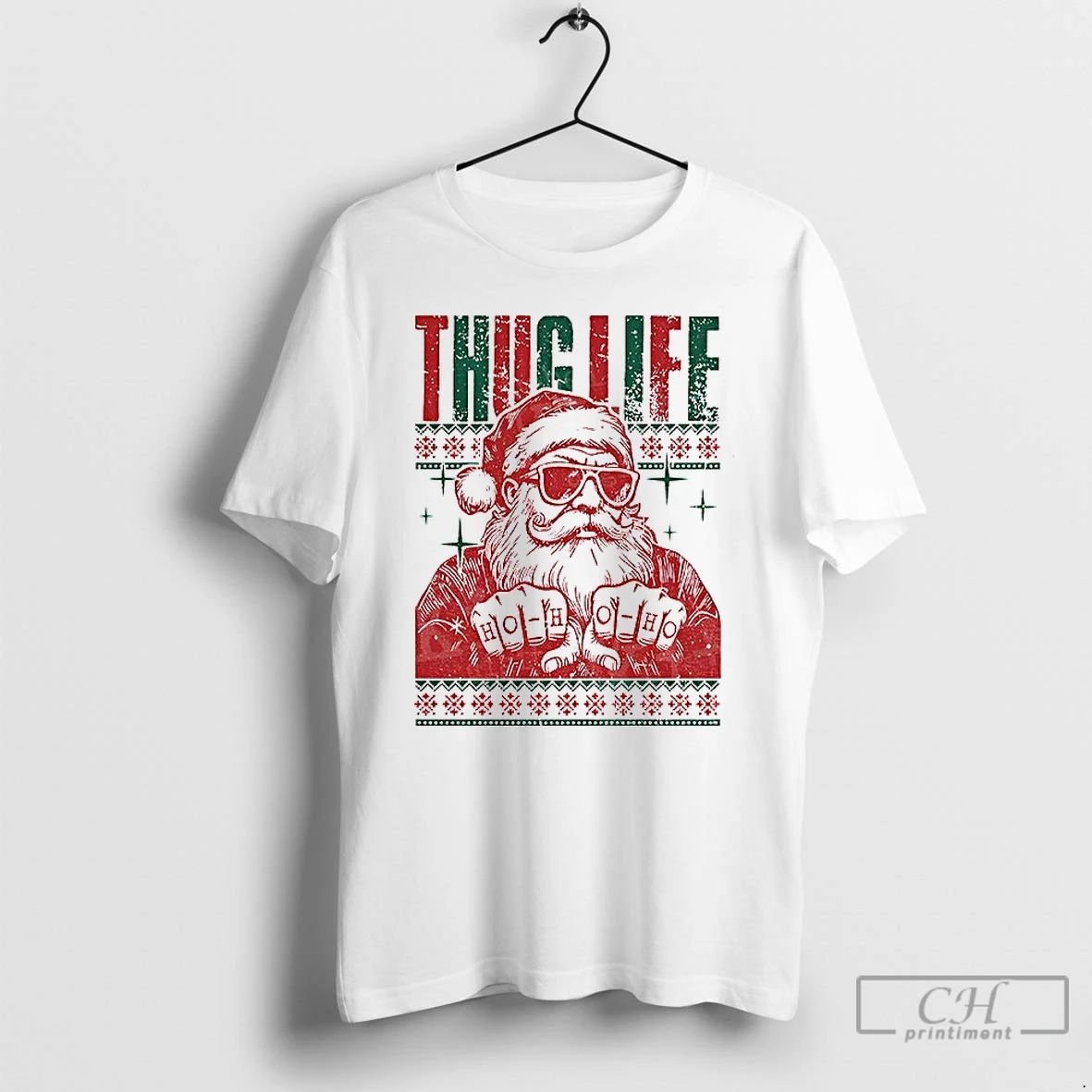 Classic Thug Life Santa Ho Ho Ho Ugly Christmas 2025 T Shirts
