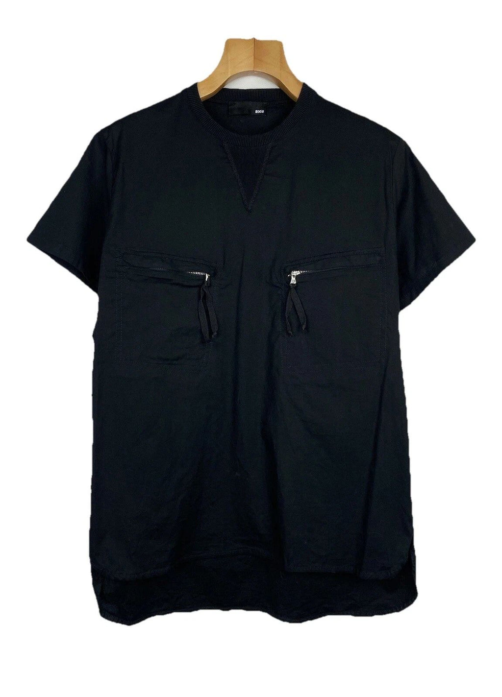 EX-J men’s short sleeve avant-grade Japanese chest Zip pockets t shirt size S