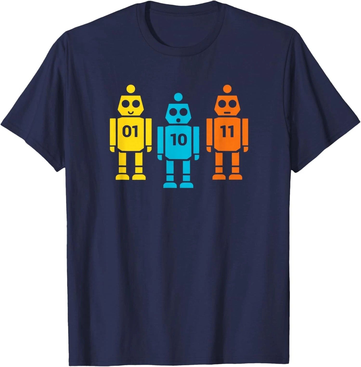 Funny Binary Code Robot 01 10 11 Tech Graphic Unisex T-Shirt