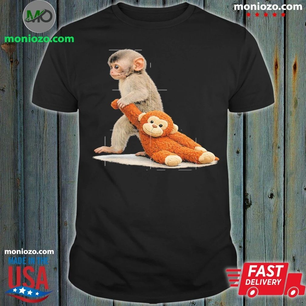 The Monkey Punch With Plush Toy Cute Baby Stuffed Animal Shirt