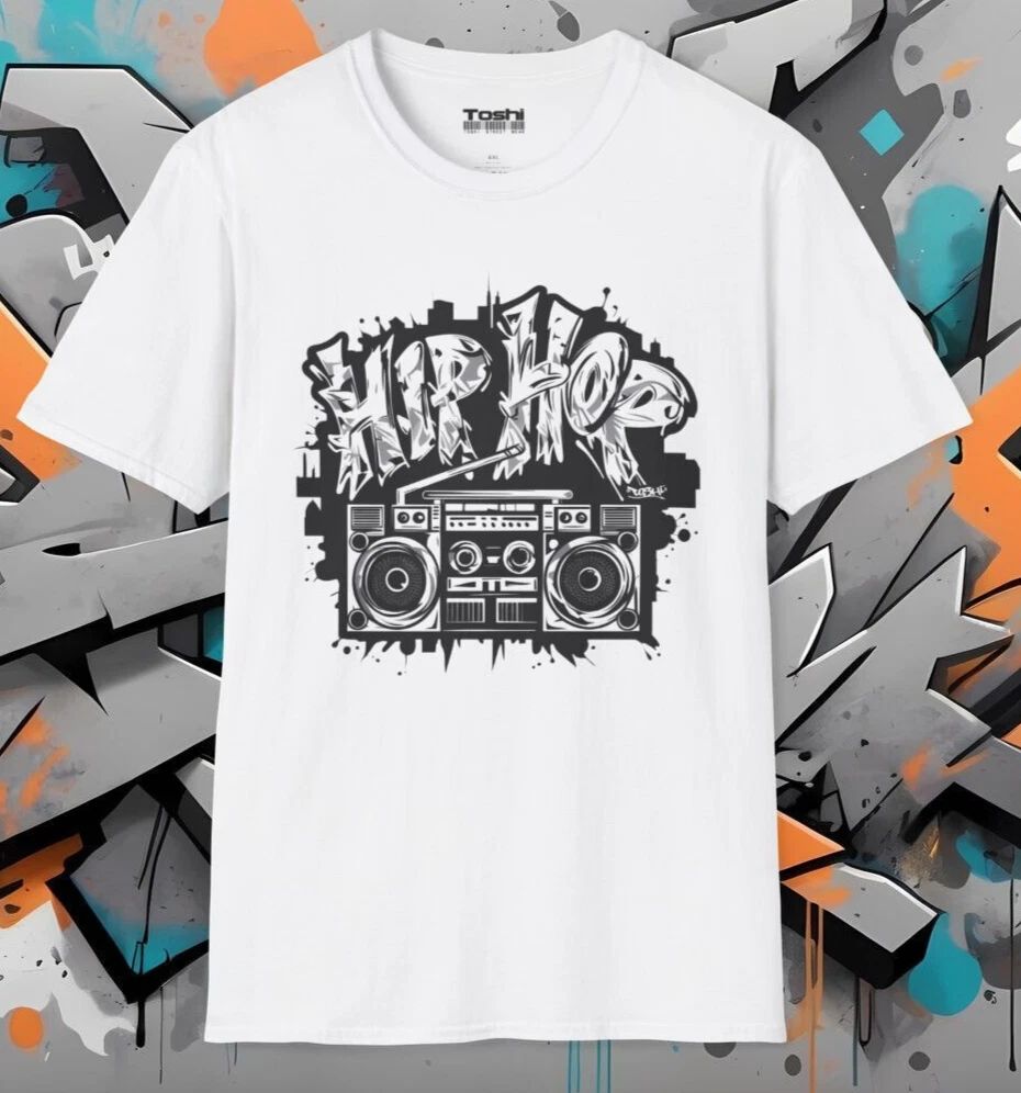 Graffiti Boombox Hip Hop Tee - Street Style, Old School, Rap, Breaking, B-Boy