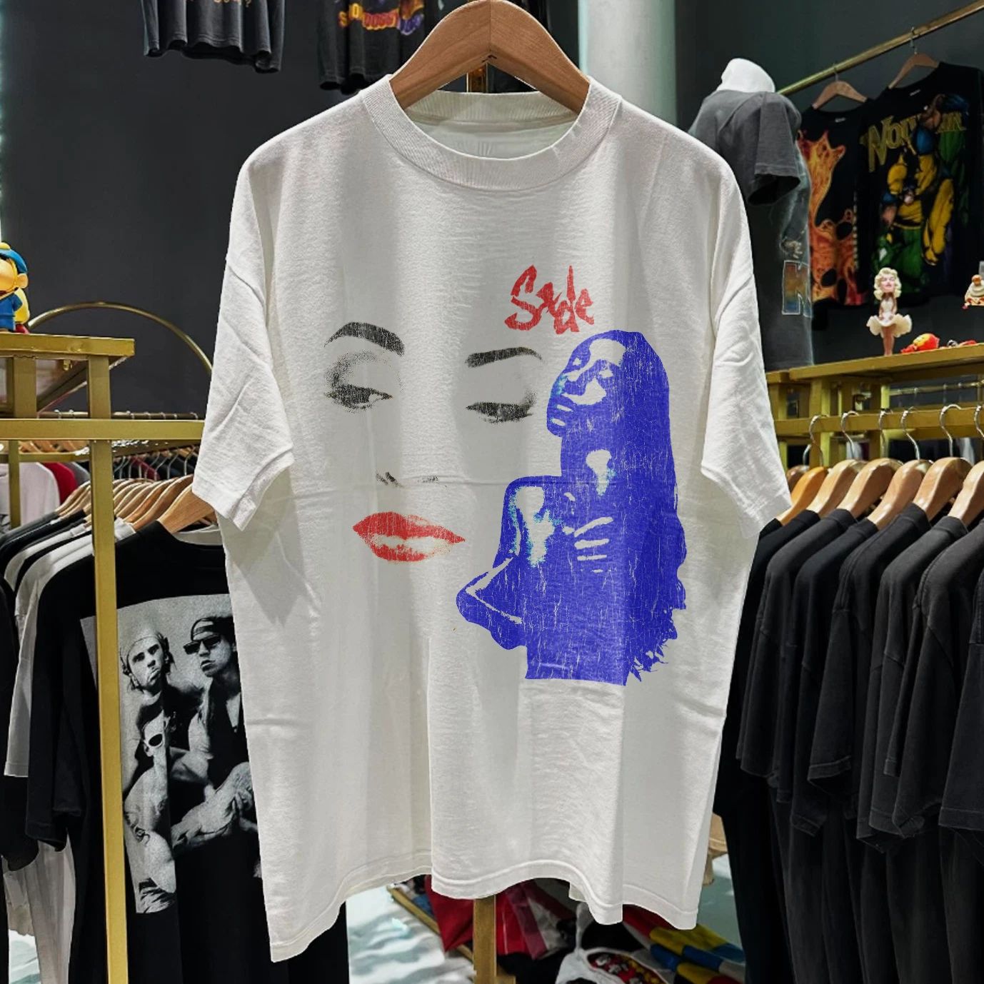 90s Sade Ultra Rare Washed T-Shirt White M