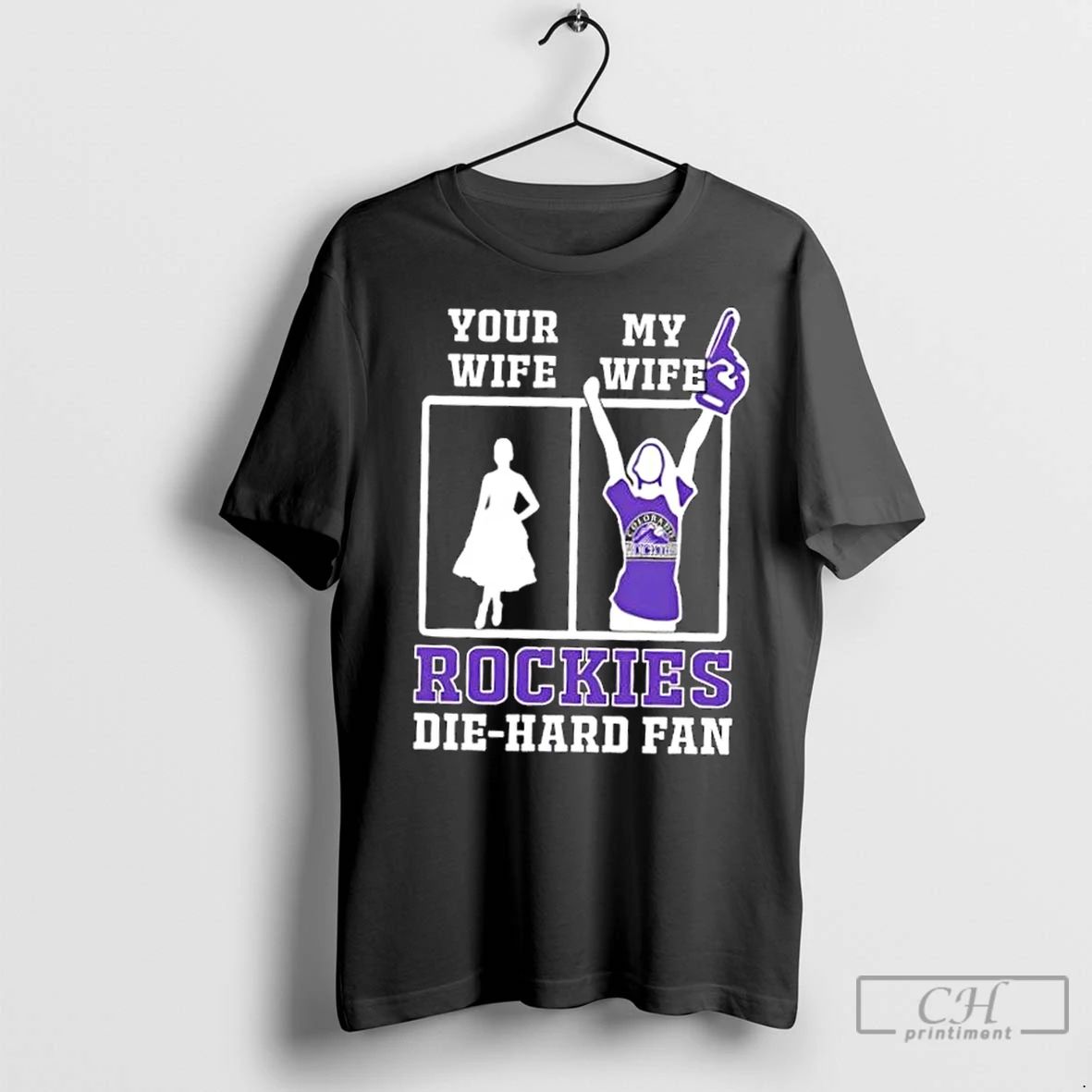 Classic My Wife Colorado Rockies Baseball Die Hard Fan