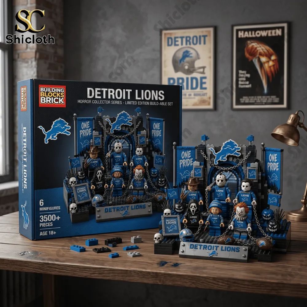 Detroit Lions Horror Collector Series Halloween Building Brick Set