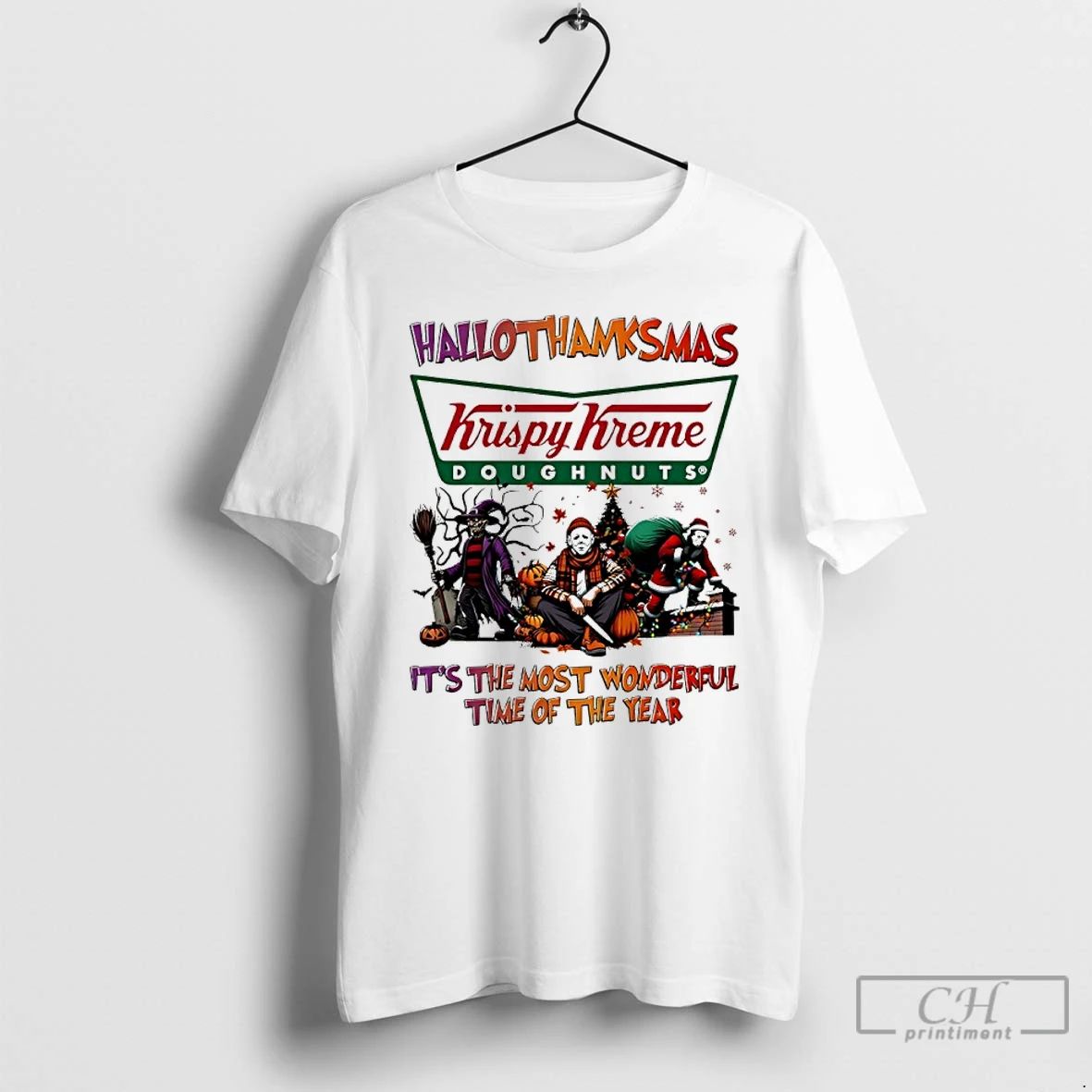 Halloween Movies Krispy Kreme Hallothanksmas Its The Most Wonderful Time Of The Year T Shirts