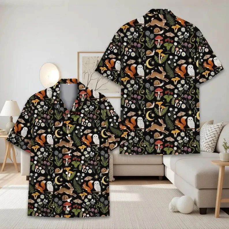 Mushroom Fairycore Forest Hawaii Shirt Men Women Nature Aesthetic Beach