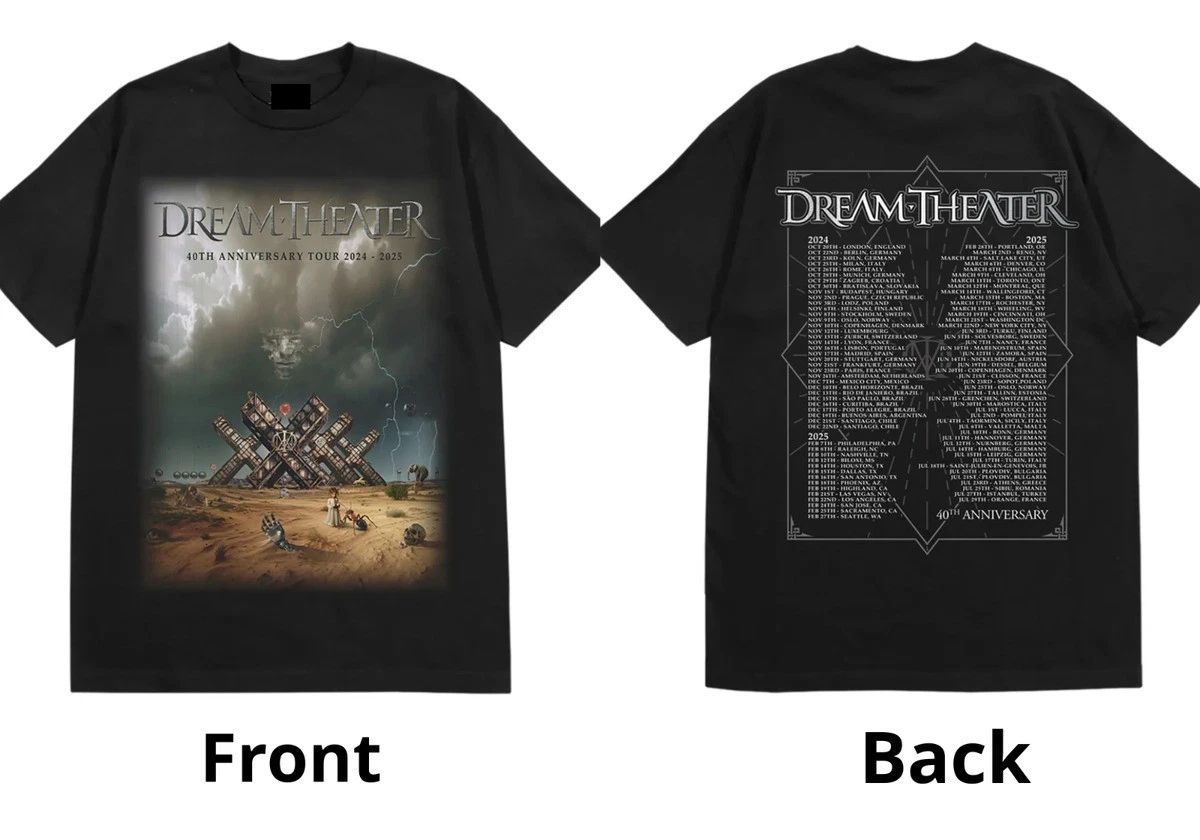 Dream Theater 40th Anniversary Reprinted   Unisex All Size T-Shirt 23D10