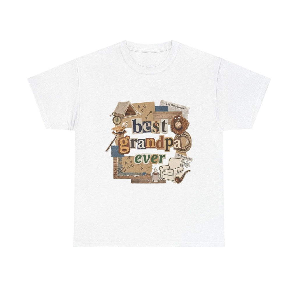 Best Grandpa Ever Tee | Retro collage design, 3 Colors, Cotton