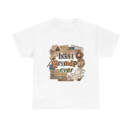 Best Grandpa Ever Tee | Retro collage design, 3 Colors, Cotton